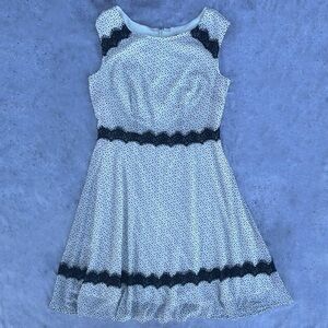 ★ Betsey Johnson Polka Dot Lace Fit & Flare Black & White Dress ★